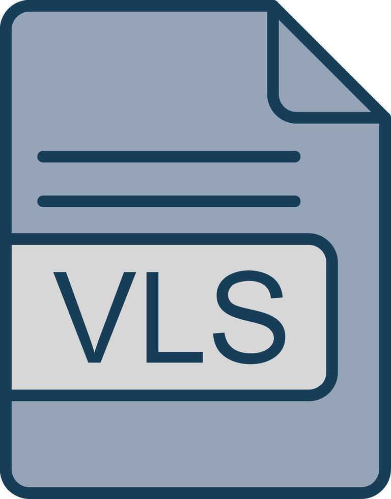 VLS File Format Line Filled Grey Icon vector