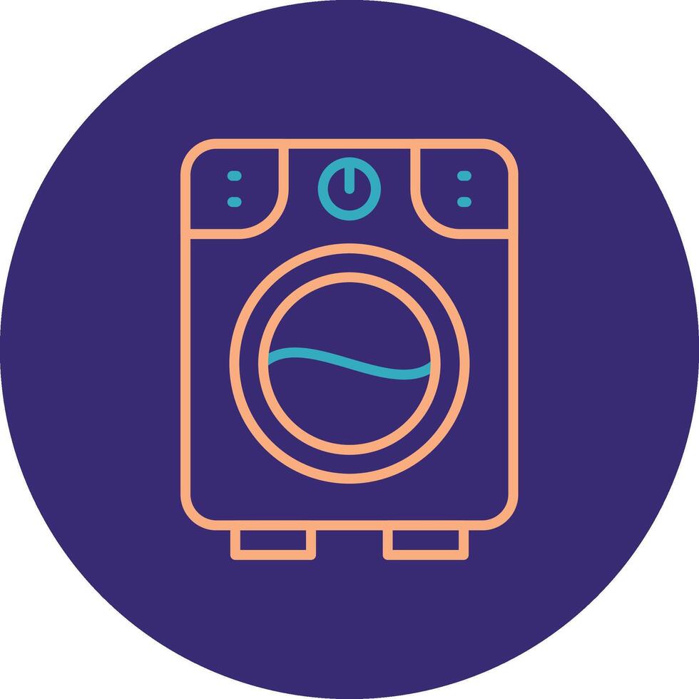 Washing Machine Line Two Color Circle Icon vector