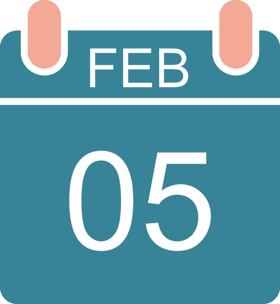 February Glyph Two Color Icon vector