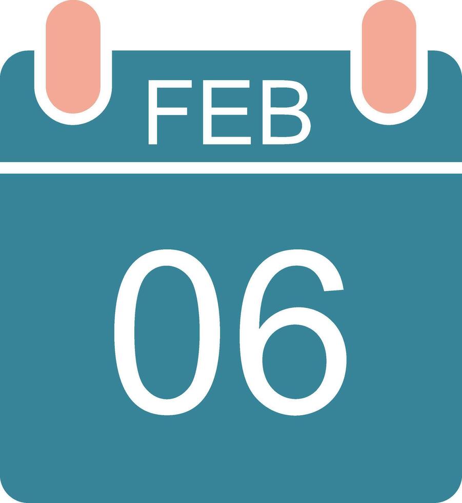 February Glyph Two Color Icon vector