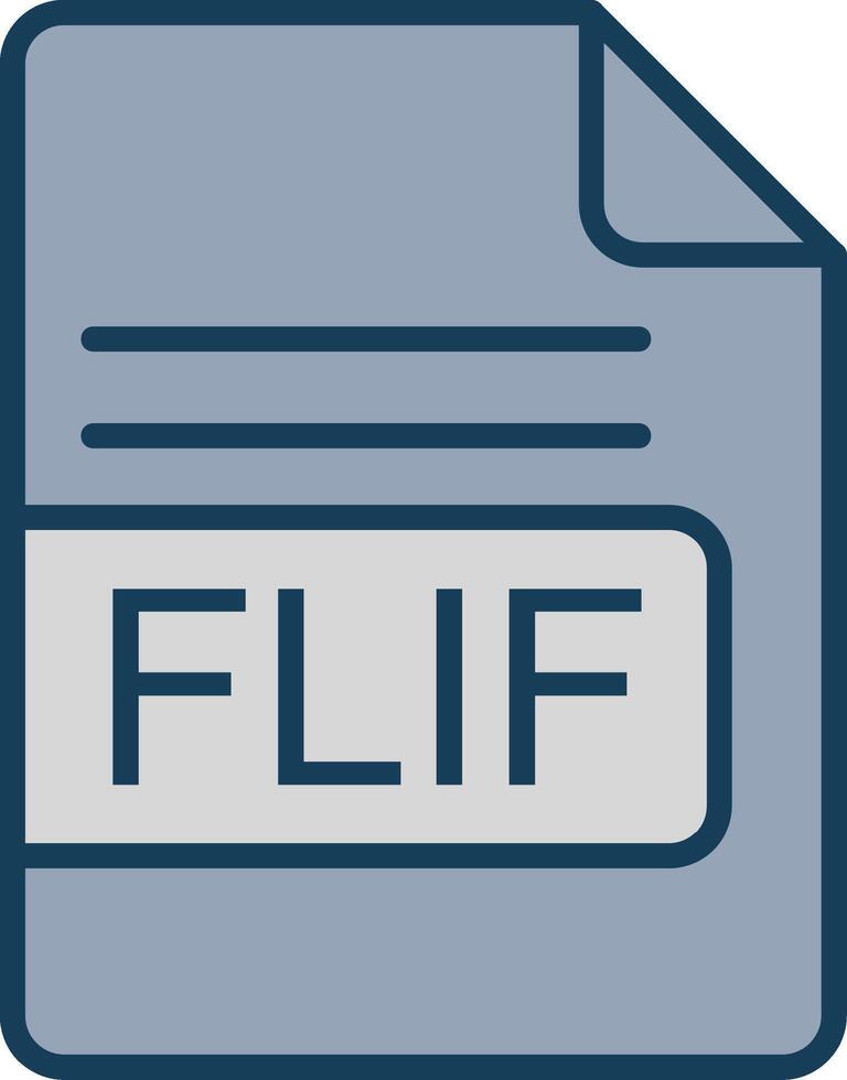 FLIF File Format Line Filled Grey Icon vector