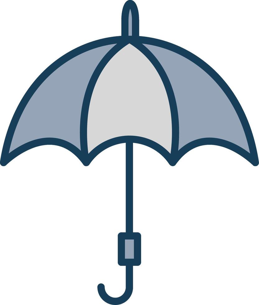 paraguas línea lleno gris icono vector