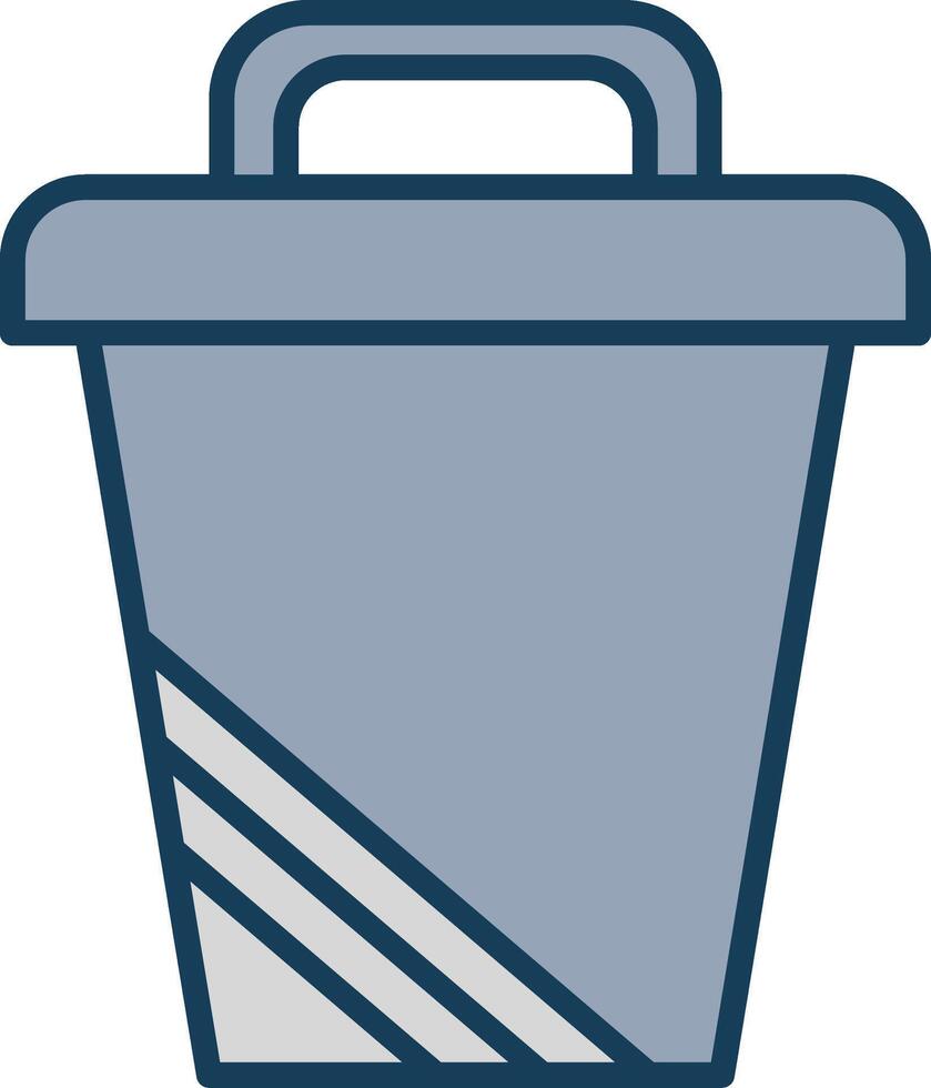 Trash Can Line Filled Grey Icon vector