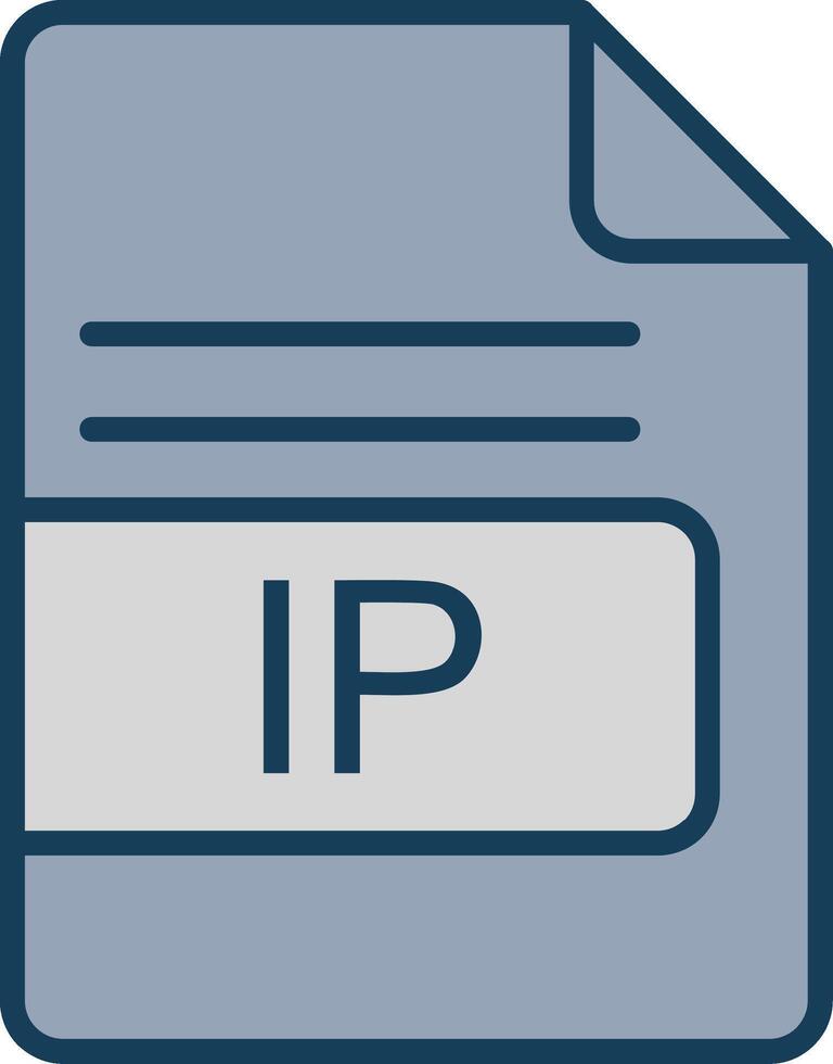 ip archivo formato línea lleno gris icono vector