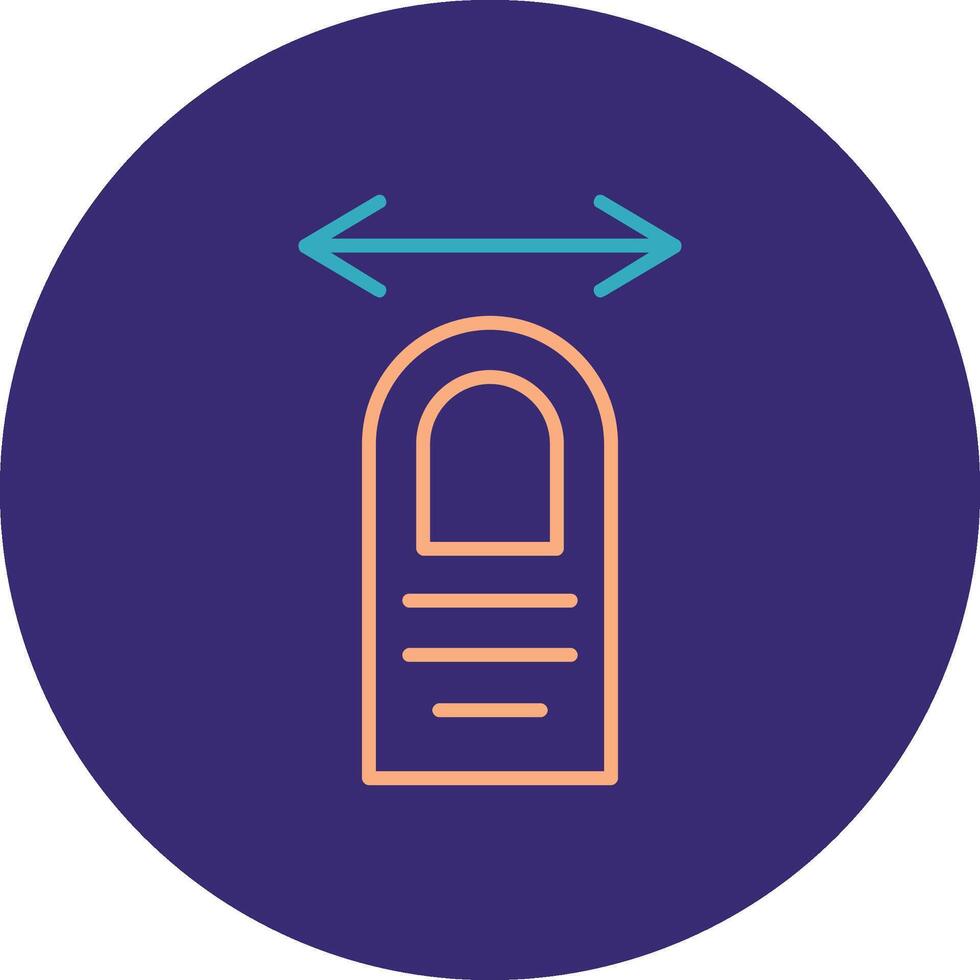 Tap Drag Line Two Color Circle Icon vector
