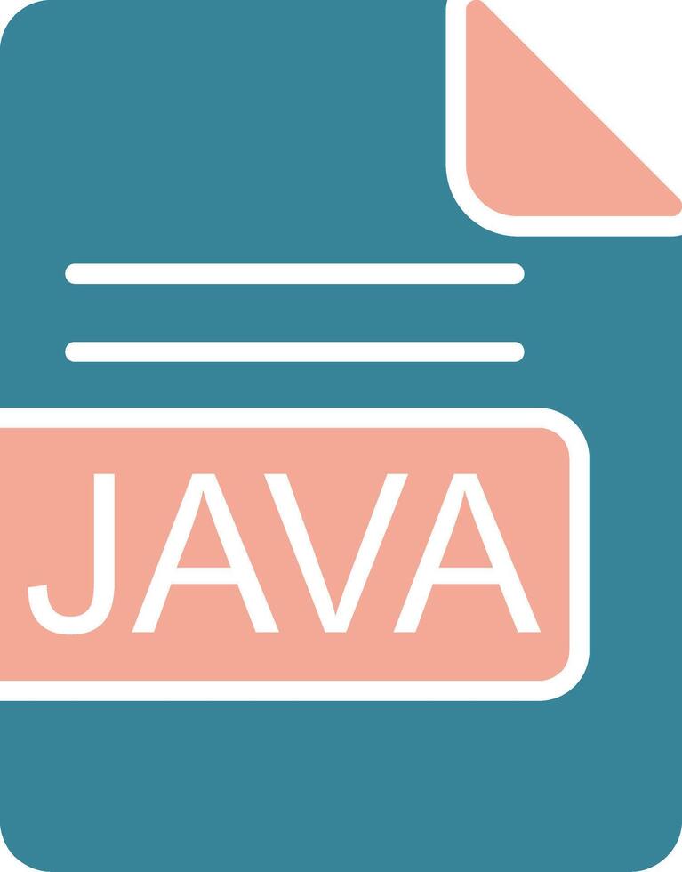 Java archivo formato glifo dos color icono vector