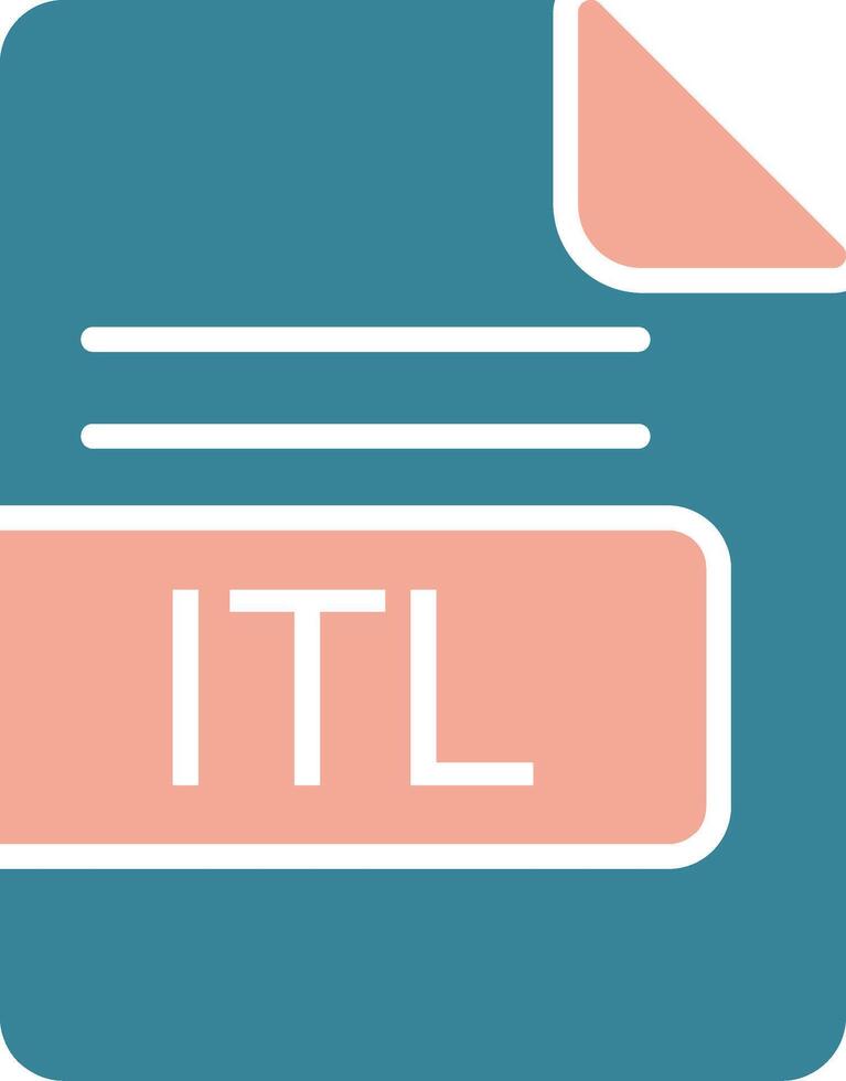 ITL File Format Glyph Two Color Icon vector