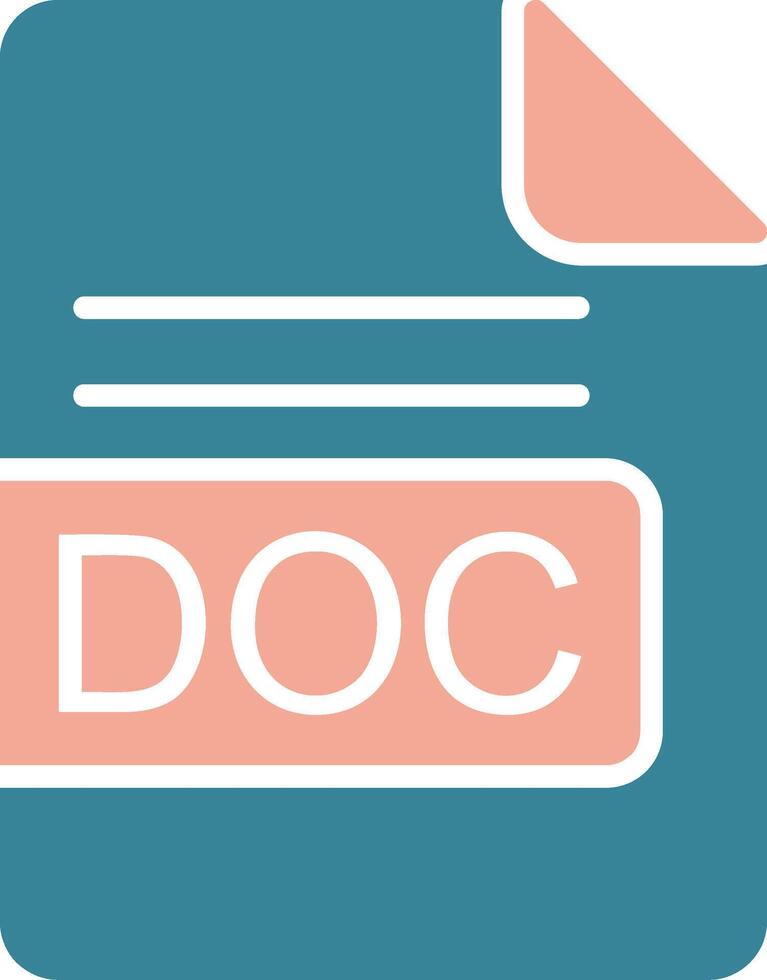 DOC File Format Glyph Two Color Icon vector