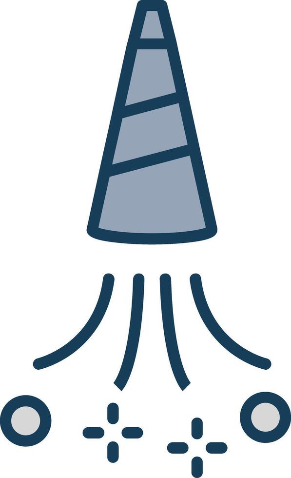 Party Horn Line Filled Grey Icon vector