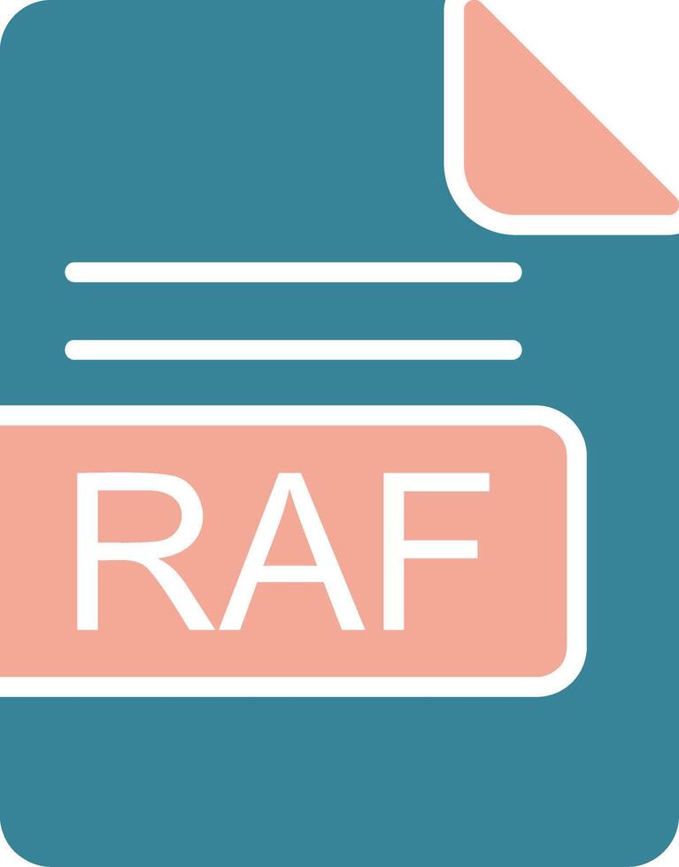 raf archivo formato glifo dos color icono vector