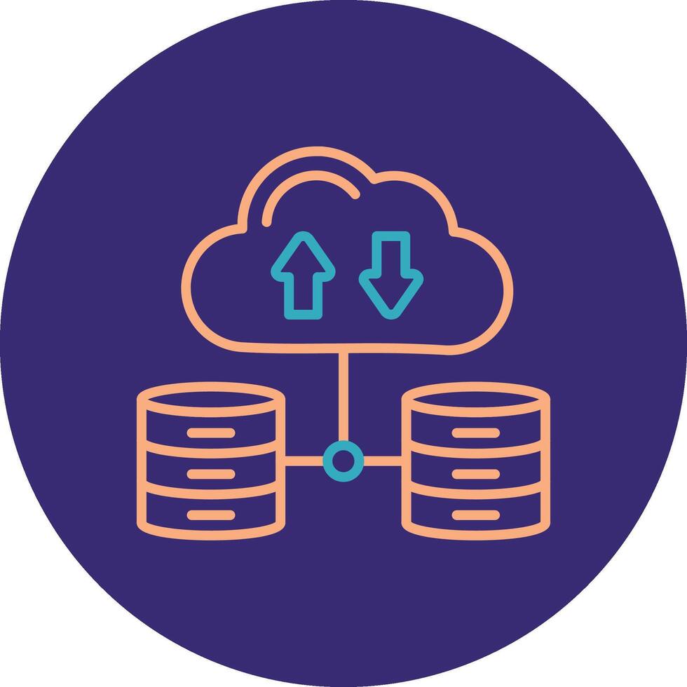 Data Network Line Two Color Circle Icon vector