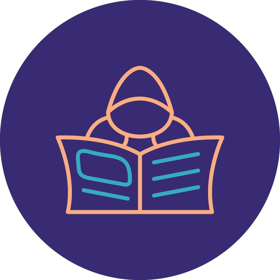 Hacker Line Two Color Circle Icon vector