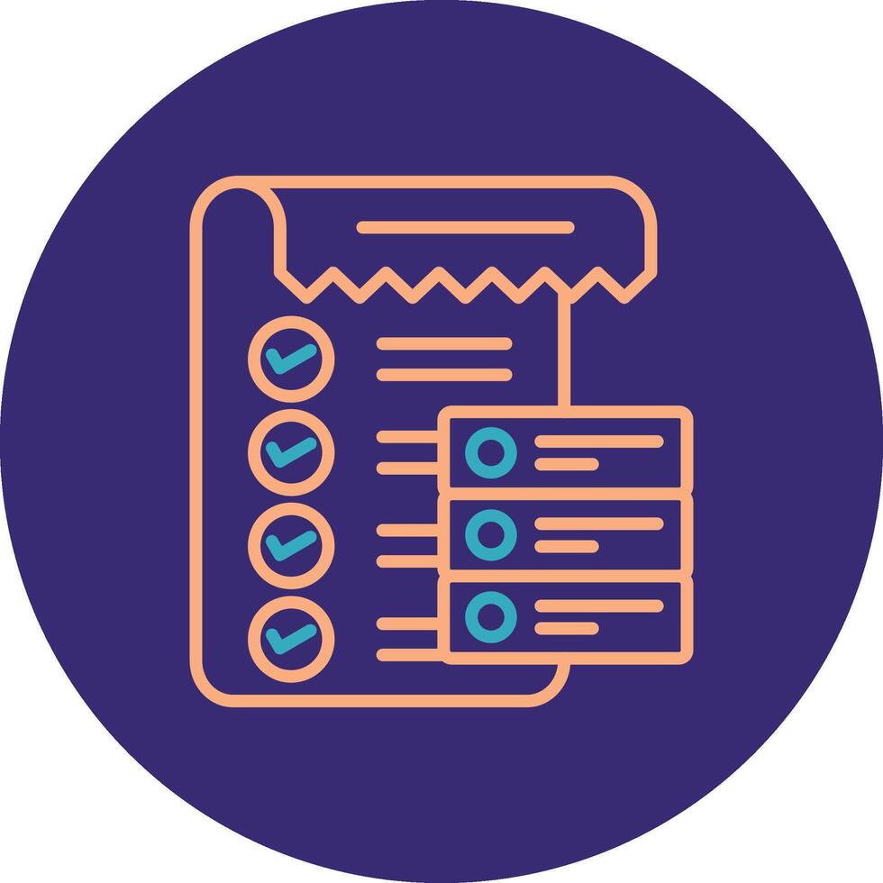 Data List Line Two Color Circle Icon vector