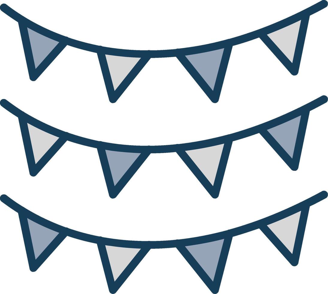 Bunting Line Filled Grey Icon vector