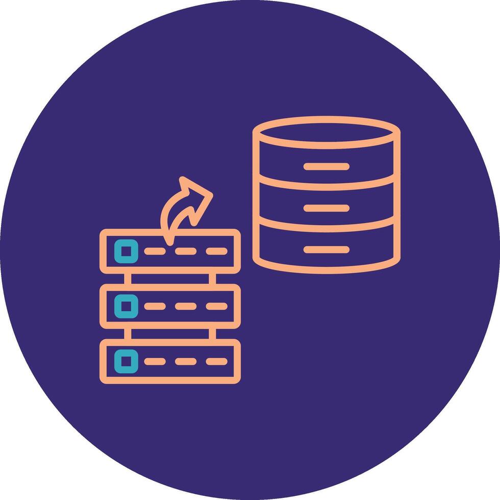 datos pilas línea dos color circulo icono vector