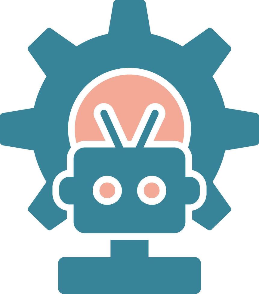 Robot Glyph Two Color Icon vector