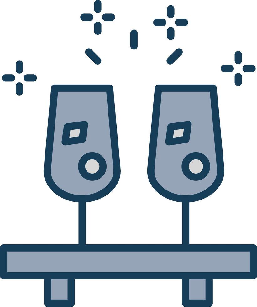 Drinks Line Filled Grey Icon vector