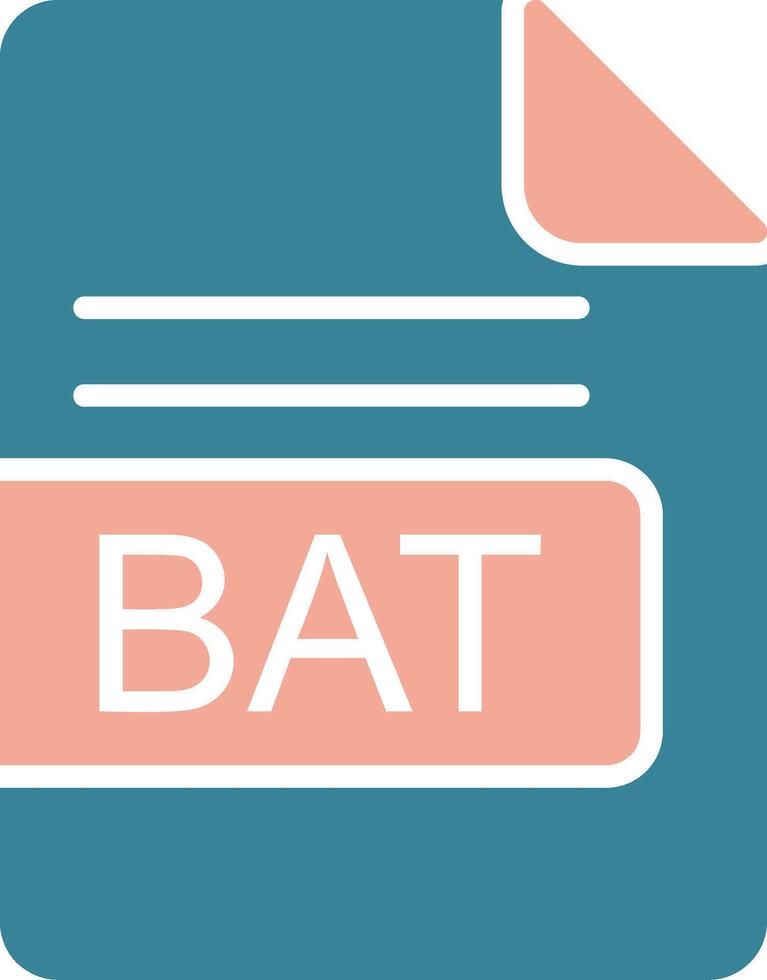 BAT File Format Glyph Two Color Icon vector