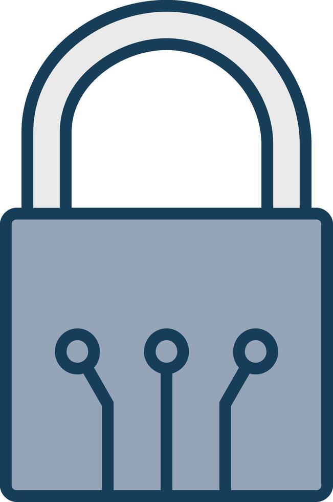 Padlock Line Filled Grey Icon vector