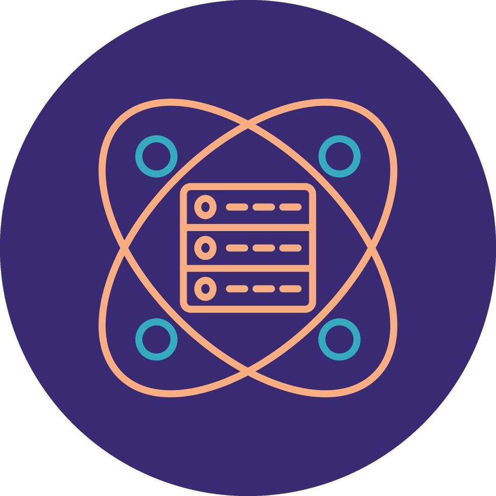 Data Science Line Two Color Circle Icon vector