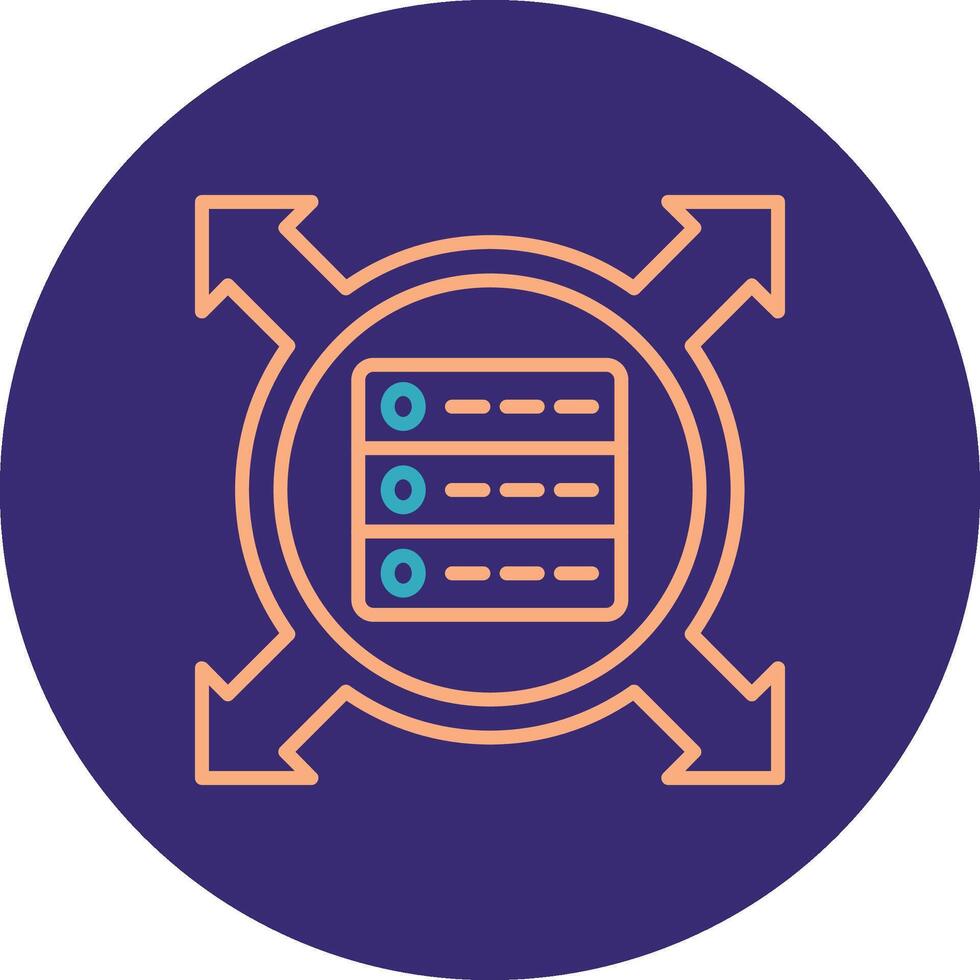 Data Driven Line Two Color Circle Icon vector