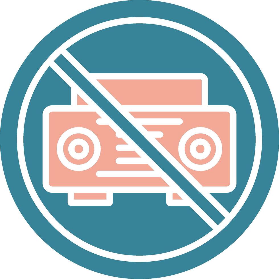 Prohibited Sign Glyph Two Color Icon vector