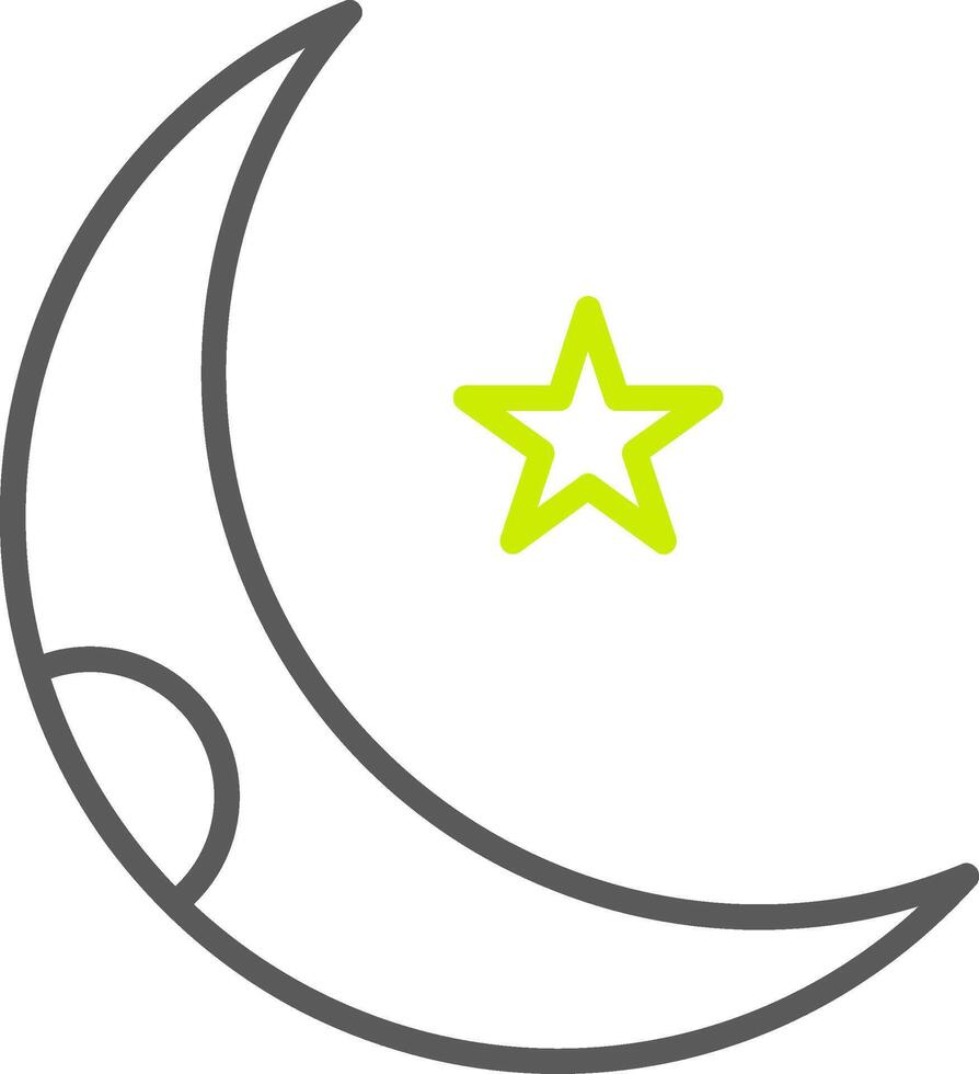 icono de dos colores de la línea de la luna vector