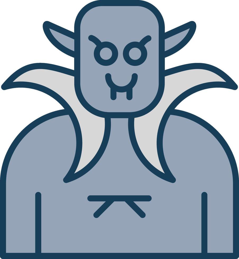 Vampire Line Filled Grey Icon vector