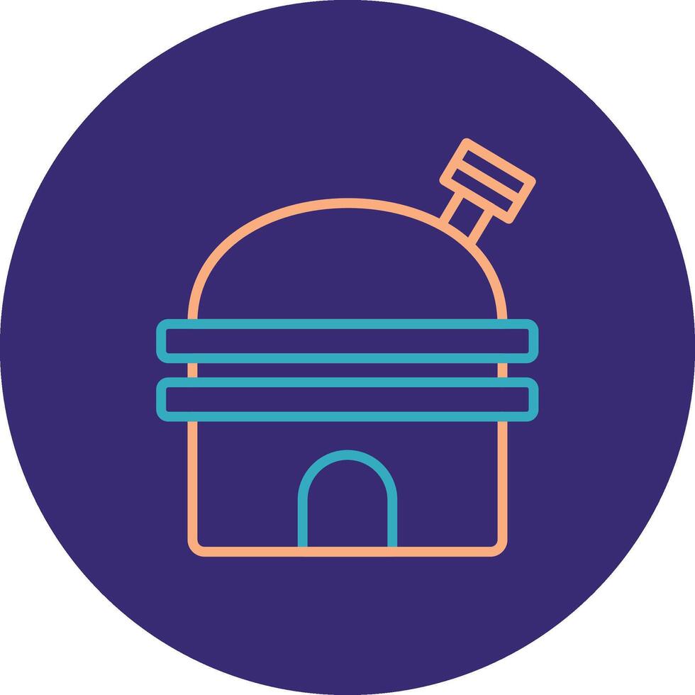 Observatory Line Two Color Circle Icon vector