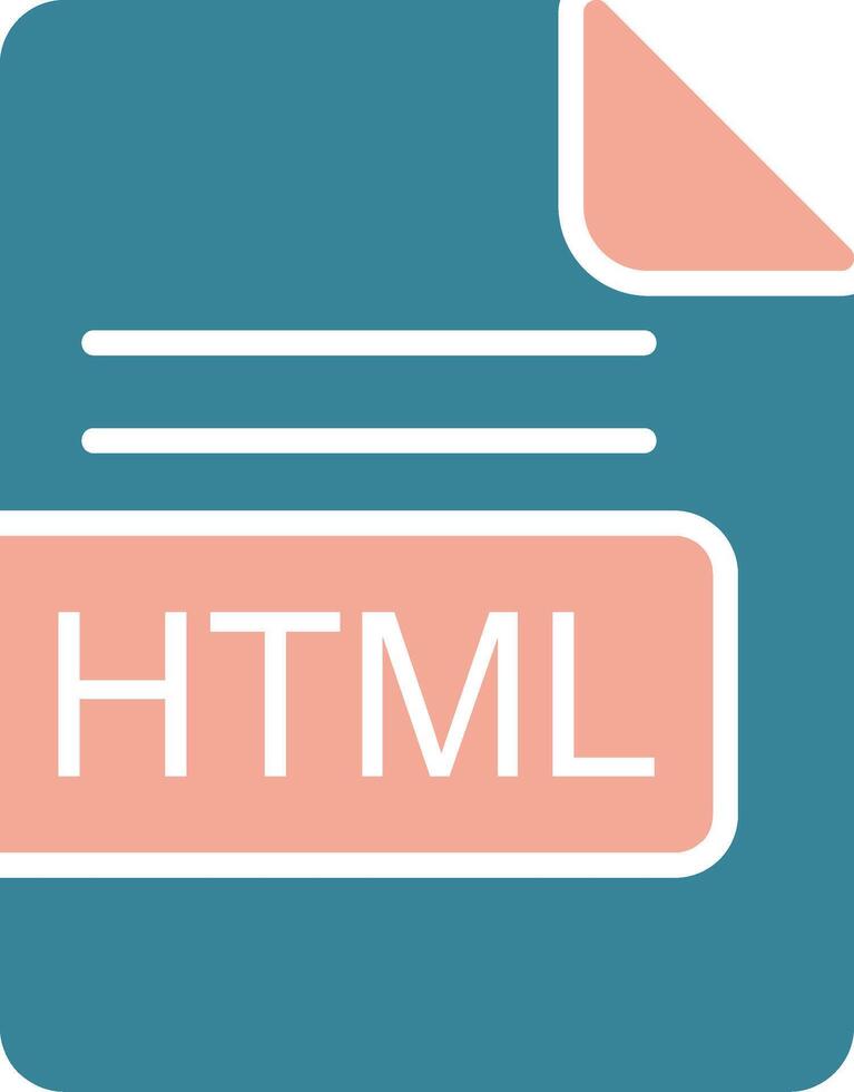 HTML File Format Glyph Two Color Icon vector