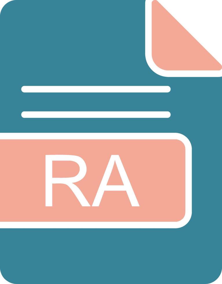 RA File Format Glyph Two Color Icon vector