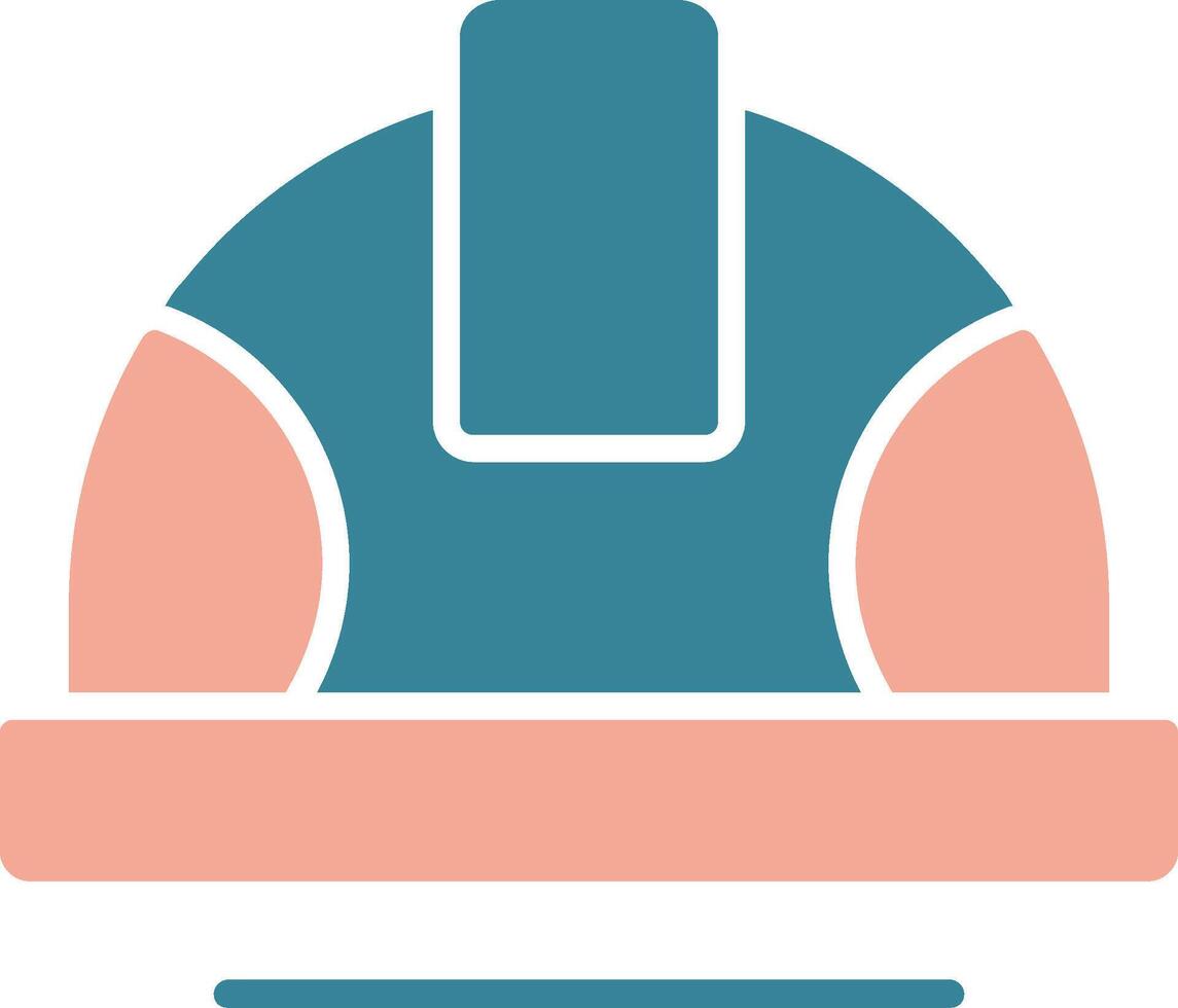 Helmet Glyph Two Color Icon vector