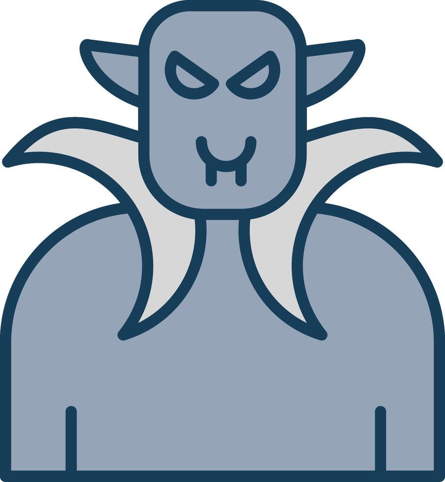 Dracula Line Filled Grey Icon vector