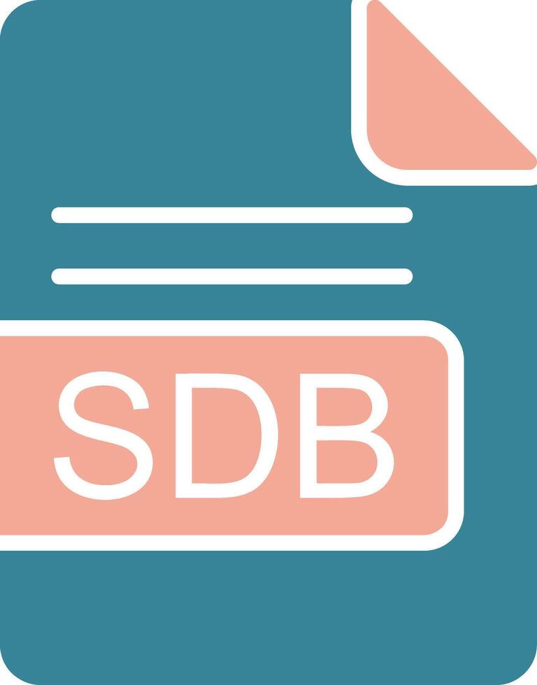 SDB File Format Glyph Two Color Icon vector