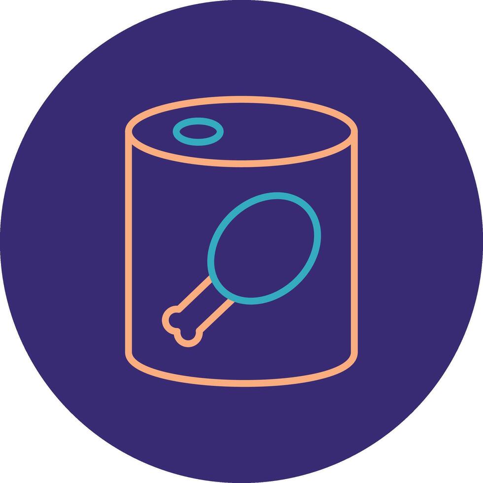 Canned Food Line Two Color Circle Icon vector