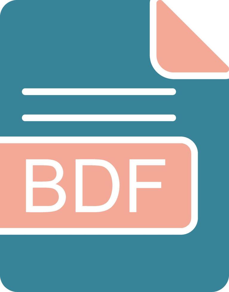 BDF File Format Glyph Two Color Icon vector
