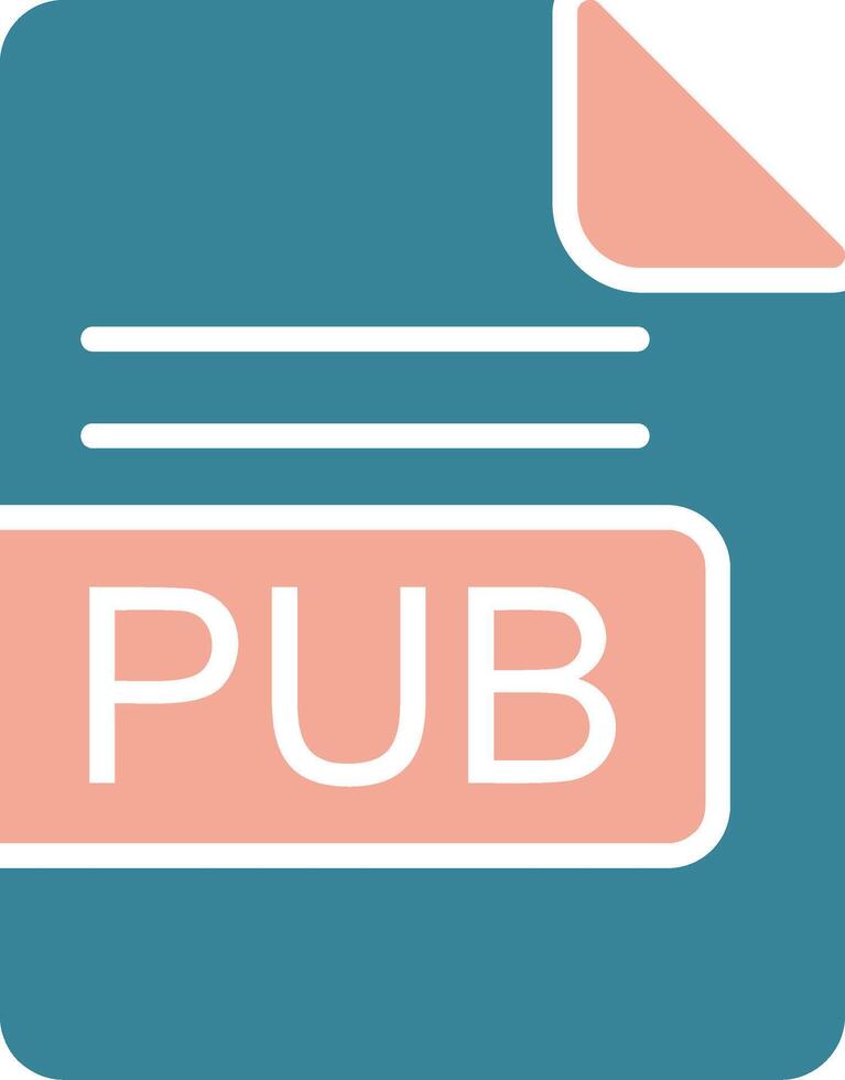 PUB File Format Glyph Two Color Icon vector