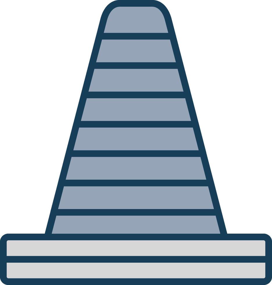 Traffic Cone Line Filled Grey Icon vector