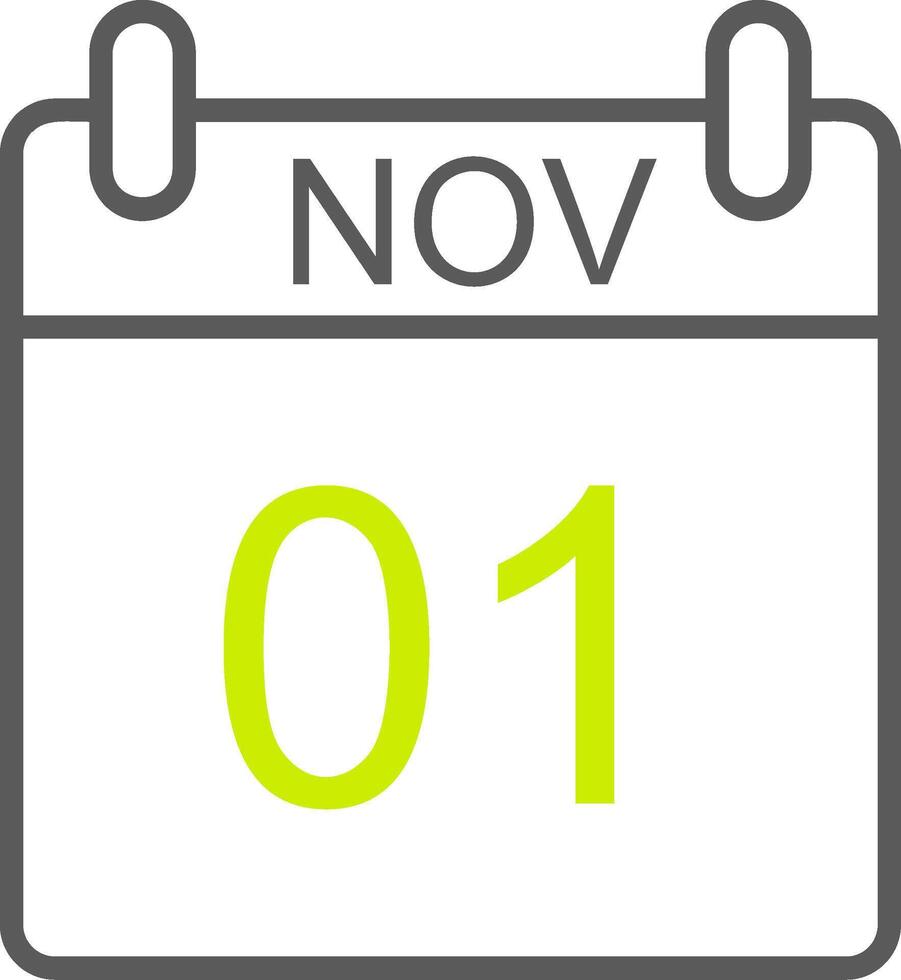 November Line Two Color Icon vector