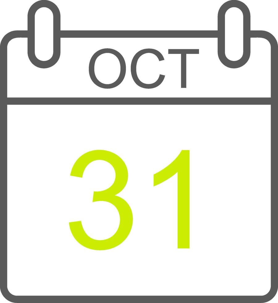 October Line Two Color Icon vector