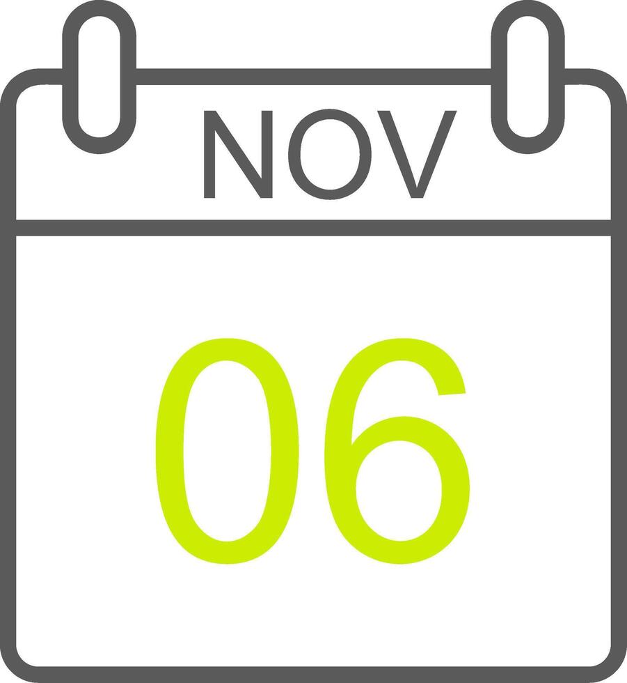 November Line Two Color Icon vector