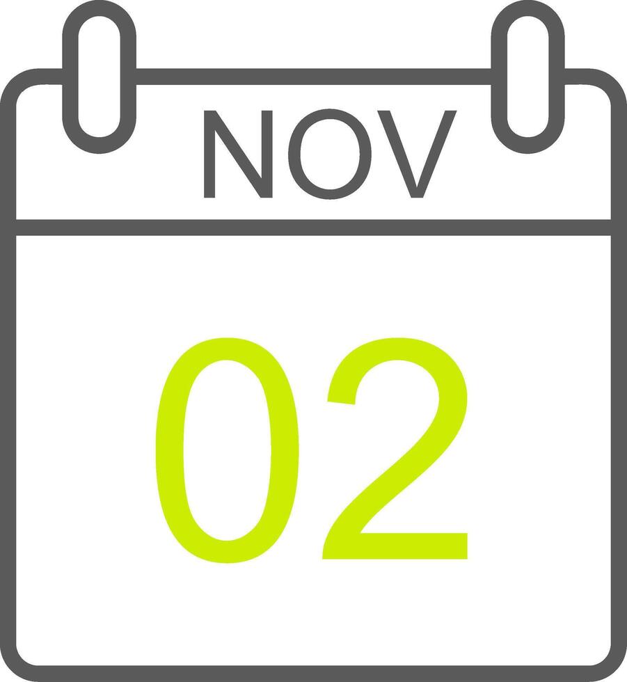 November Line Two Color Icon vector