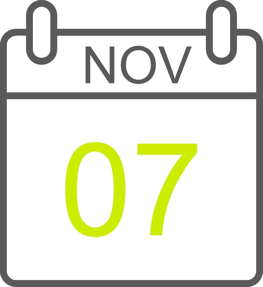 November Line Two Color Icon vector