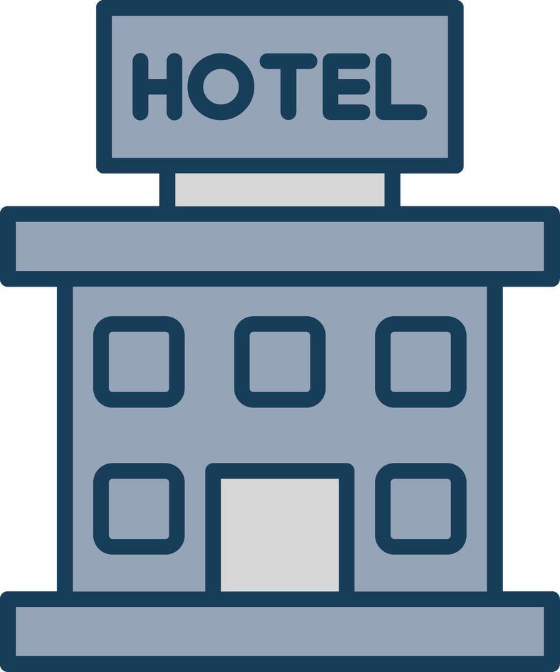 Hotel Line Filled Grey Icon vector