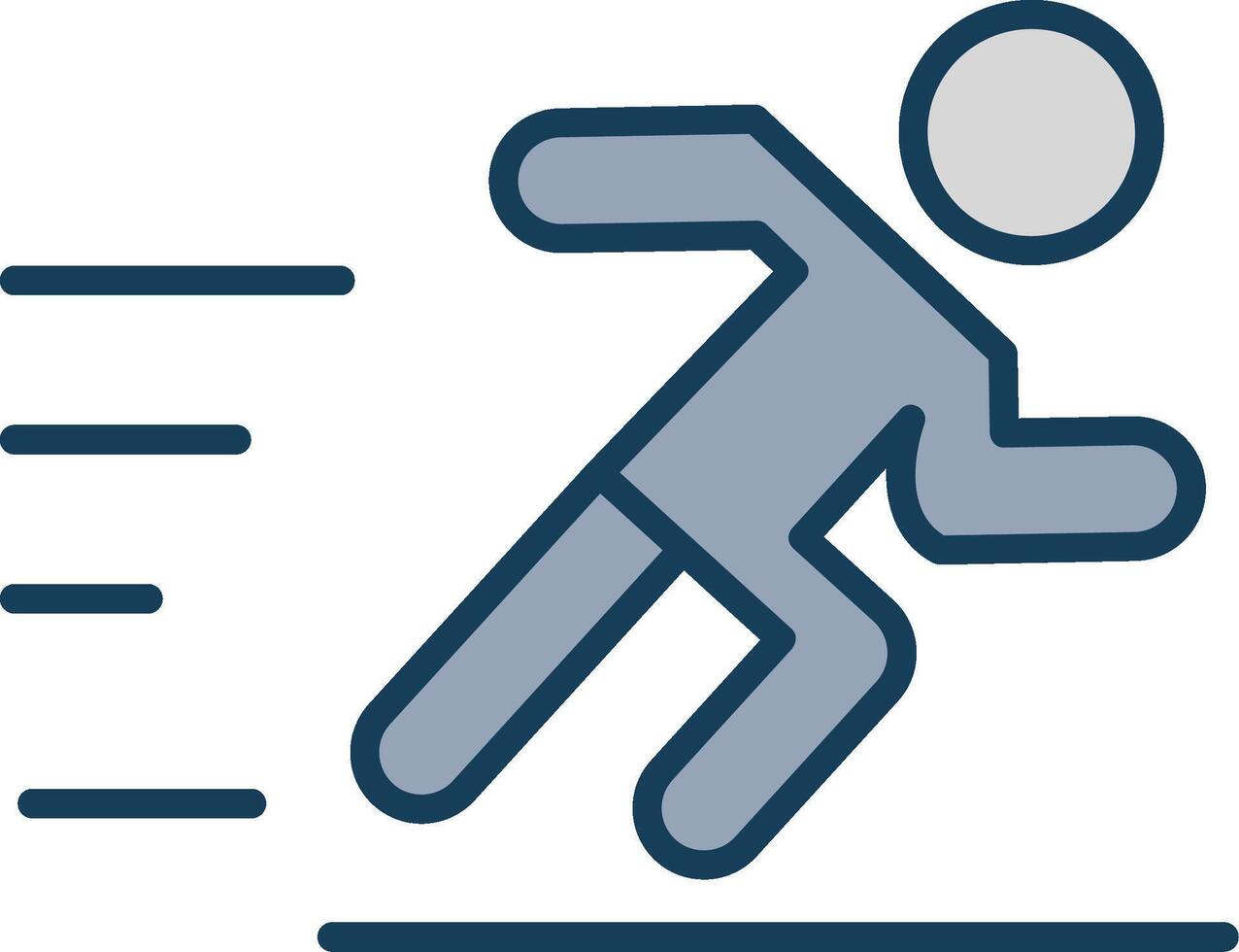 Jogging Line Filled Grey Icon vector