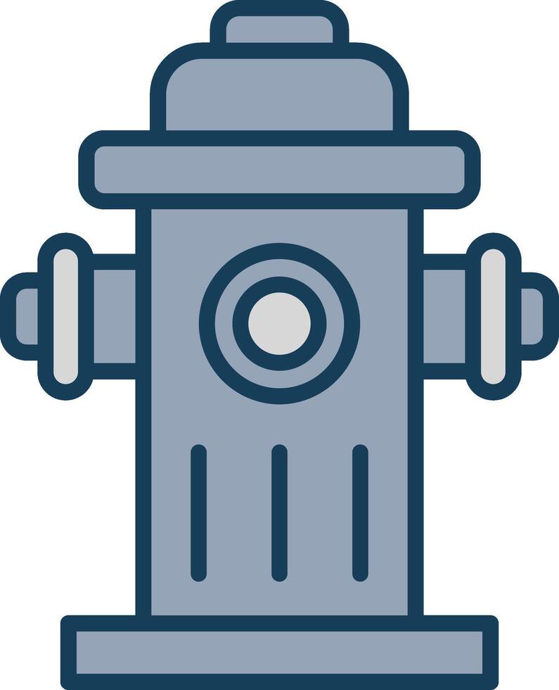 Fire Hydrant Line Filled Grey Icon vector