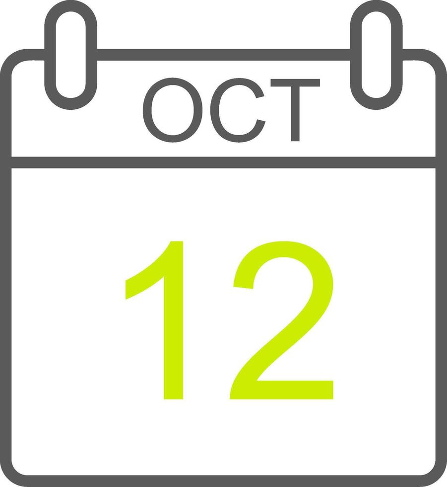 October Line Two Color Icon vector