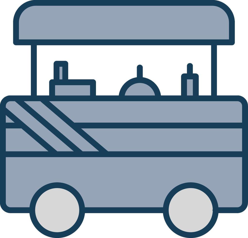 comida carro línea lleno gris icono vector