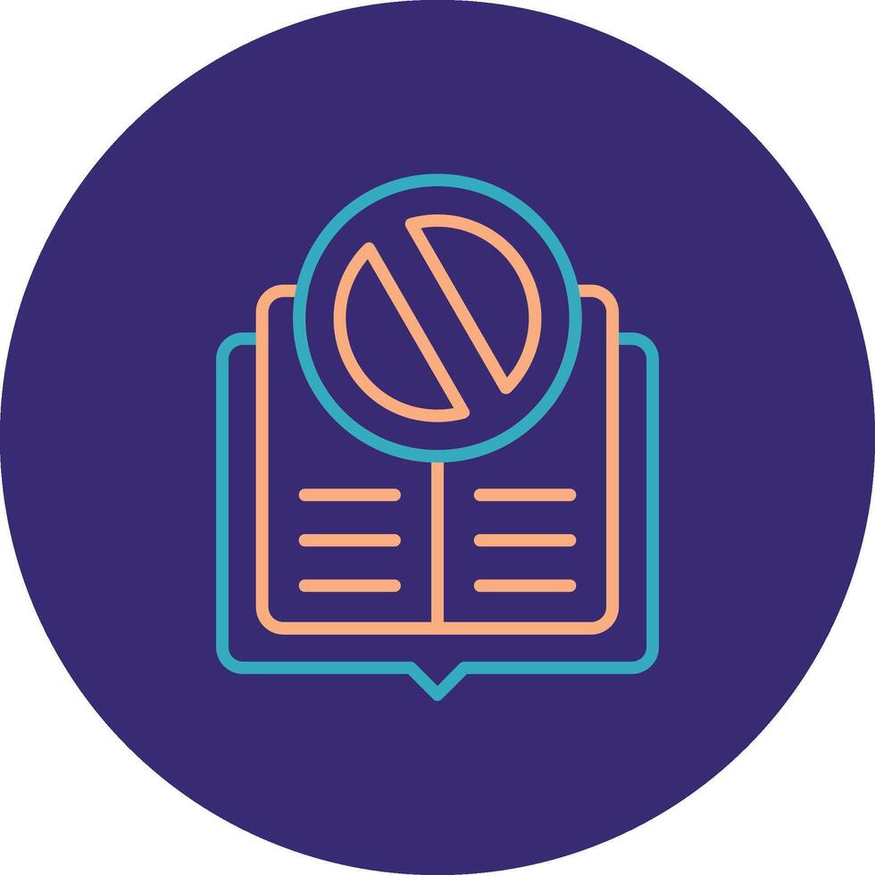 Rejected Line Two Color Circle Icon vector
