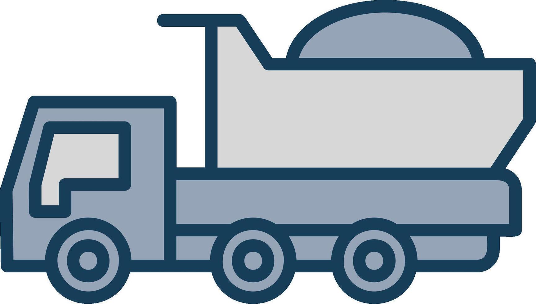 Dumper Truck Line Filled Grey Icon vector